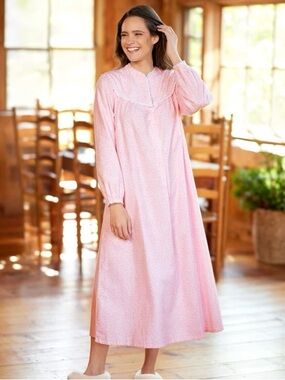 Lanz of Salzburg Classic Vintage Women's Long Pink Nightgown